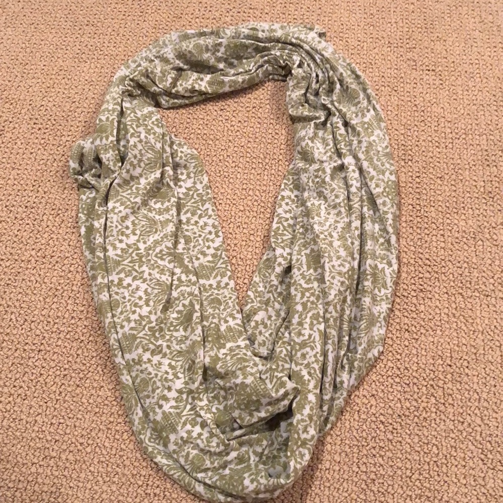 Green Cotton infinity scarf